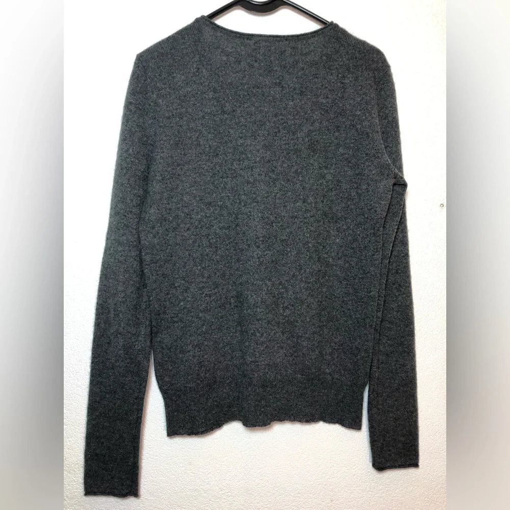 Halogen gray and Fuchsia Houndstooth Sweater 100 cashmere